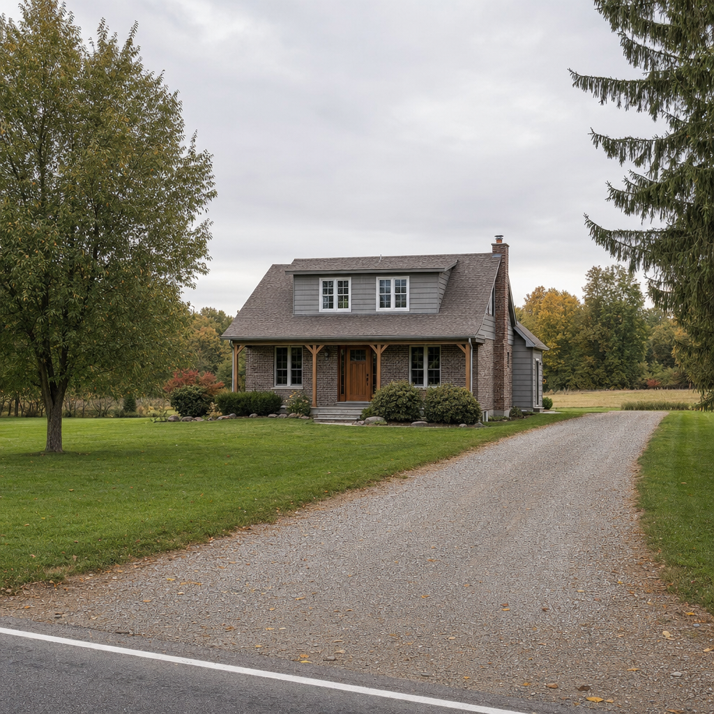 A calm single-family home exterior on a quiet Astoria street, representing the household size and daily water use that decides how often a septic tank needs pumping